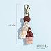 Pom Pom Tassel Keychain - Women's Novelty Keychains For Purse Bag Charm, Unique Gifts For Girls Jewelry (Brown)