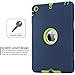 iPad Mini Case, iPad Mini 2 Case, iPad Mini 3 Case, BENTOBEN 3 in1 Anti-Slip Hybrid Hard PC Soft Silicone Heavy Duty Rugged Shockproof Protective Cover for iPad Mini 1/2/3, Navy Blue &Yellow