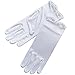 ZaZa Bridal Stretch Satin Gloves For Girl w/Scalloped trim & Pearl Accents