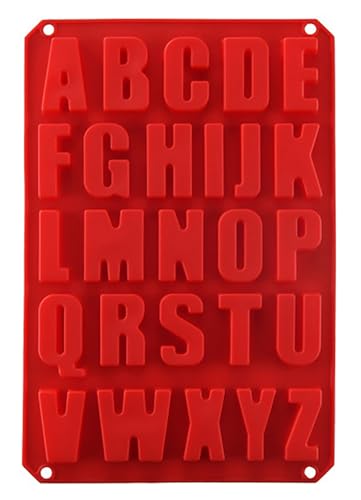 Silicone Letter Cake Mold BPA Free, Non-Stick Chocolate Mold Soft and Easy to Release, Decorating Silicone Red Mold Cake Baking Utensils Good Toughness DIY Ice Tray Kitchen Cake Pans
