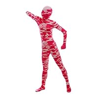 Danlier Halloween Cosplay Costume Full Printed Red Camouflage Bodysuit Lycra Spandex Zentai,XL