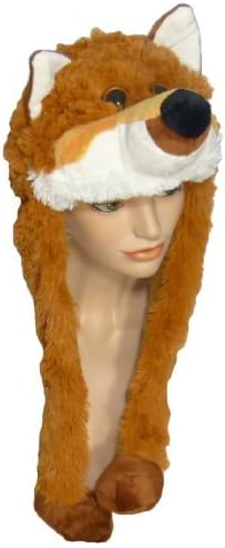 Plush Fox Hat with Squint and Tail