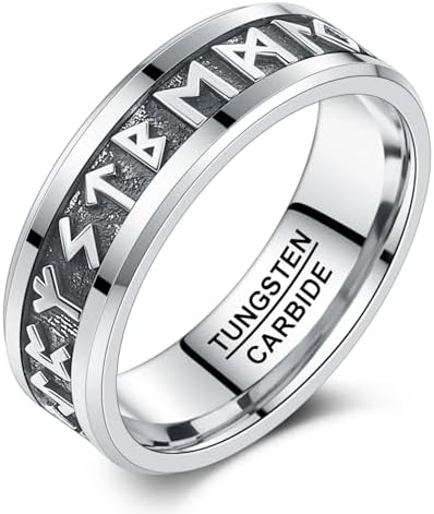 KnBoB Men Promise Ring Stainless Steel, Unique Wedding Ring Men