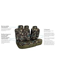 FH Group FB109DARK115   Funda para asiento de coche (compatible con airbag de camuflaje y banco dividido)