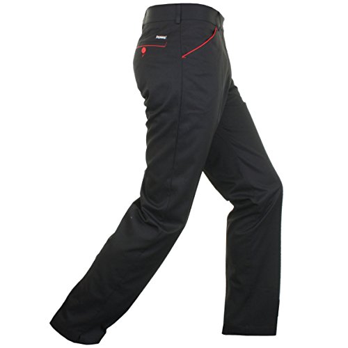 Stromberg Men's Mijas Pro Stretch Funky Golf Trousers-Black/Red