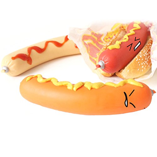 LUOEM Sausage Toy Fake Hot Dog Prop Stress Sausage Relief Squeeze Toy for April Fool's Day Prank Props (Flesh-Color)