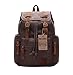 Berchirly Vintage Men Casual Canvas Leather Backpack Rucksack Travel Bookbag Satchel for School Outdoor Hiking/Climbing Backpack for Men Women