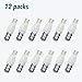 TCBunny LED Replacement Light Bulb 921/T15 Wedge base 52 Lumens 12v or 24v Natural White (12 Pcs)
