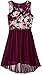 Amy Byer Girls' Big Girls' Sleeveless Floral to Solid Hi Lo Dress