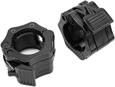 Tengreen Power Lifting Weightlifting Quick Release Pair of Locking 2" (50mm) Olympic Size Barbell Clamp Collar for Pro Crossfit Training,2-Inch Diameter Size Olympic Bars Set Of 2 Clamps (Black)