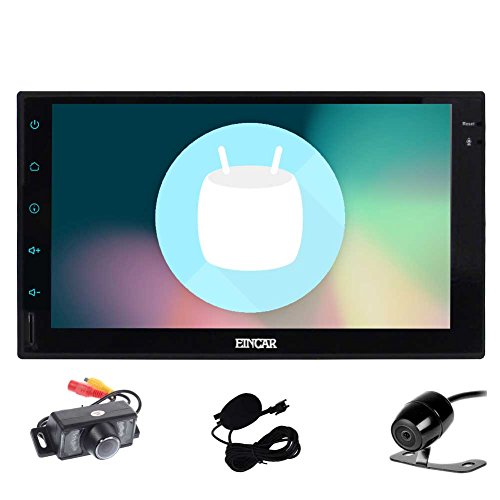 Double Din EinCar Android 6.0 Car Stereo with 7   Full touch screen In Dash Navigation Headunit GPS Vehicle Radio Receiver Support 1080P/Bluetooth/Mirrorlink/External Mic/WiFi with Front & Rear Camera