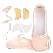 KUKOME-SHOP Satin Ballet Pointe Shoes Dance Shoe with Ribbon and Toe Pads for Girls Women (US9 (Foot Length:10.03 inch)) Pink