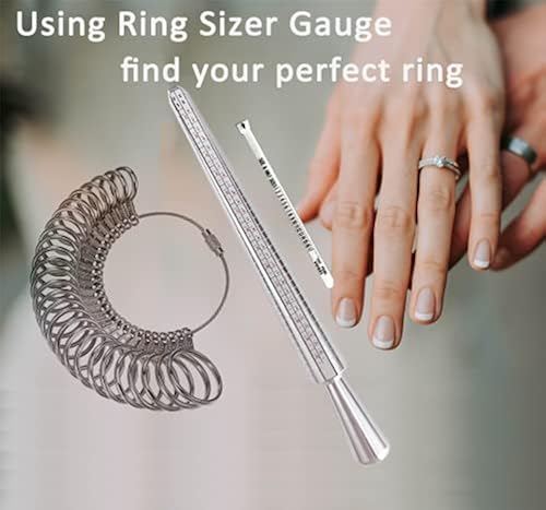 Meowoo Ring Sizer Measuring Tool Set, Ring Gauges with Finger