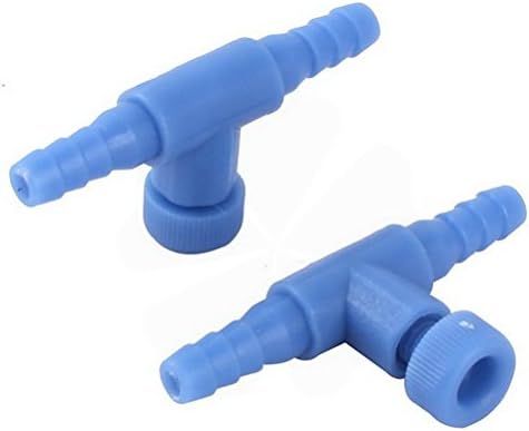 Uptell Plastic Aquarium Fish Tank 2 Way Air Flow Lever Pump Control Valves 2pcs Blue