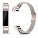 Konikit Metal Bands Compatible for Fitbit Alta,Fitbit Alta HR&Fitbit Alta Ace Milanese Loop Stainless Steel Replacement Accessories Wristband Small Large Women Men Silver Black Gold Colorful Champagne