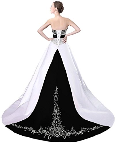 1 Snowskite+Womens+Strapless+Embroidery+Wedding