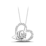 T400 Jewelers Sterling Silver "I Love You to the Moon and Back" Heart Pendant Necklace 18" Love Gift (Jewelry)