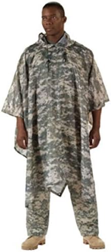 US Army Military Marines USMC ACU Digital Camo Rain Coat Camping Poncho Shelter