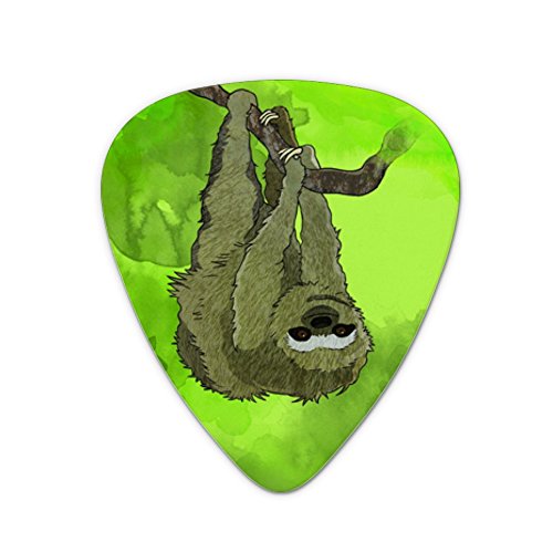 Sloth Watercolor Novelty Guitar Picks Medium Gauge - Set of 6