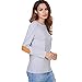 vanberfia Women's Tops Long Sleeve Elbow Patch T-Shirt (M, 6150)
