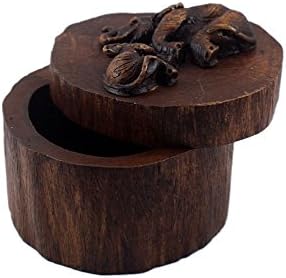 Handmade Elephant Wooden Round Box 2 Inches