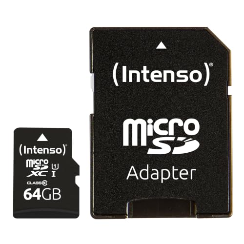 Intenso Premium Microsdxc Memory Card INCL. SD Adapter, Class 10 UHS-I, 64 GB, Black