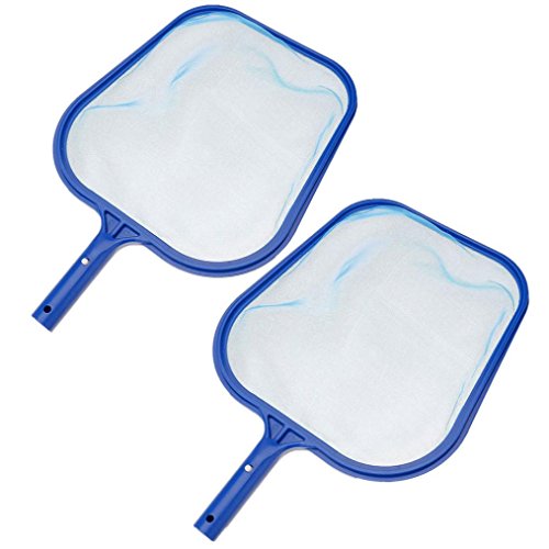 Sinwo 2Pcs Professional Leaf Skimmer Net Rake Mesh Frame Net Skimmer Cleaner Swimming Pool Tool (Blue)
