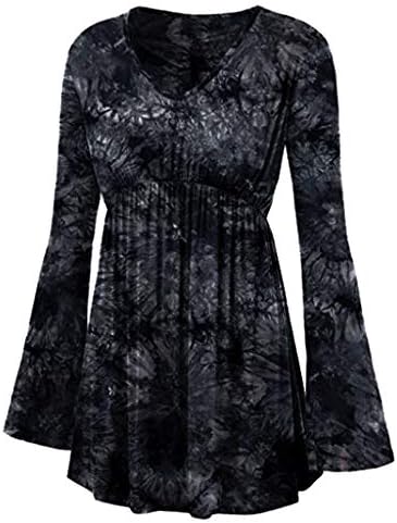 Sale Women’s Blouse Sunday77 Tops Daily V-Neck Floral Print Plus Size Long Length A-Line Long Length Full Sleeve T Shirts Casual Shirt for Ladies