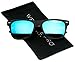 WearMe Pro Polarized Flat Mirrored Reflective Color Lens Large Horn Rimmed Style Sunglasses (Mirrored Blue)