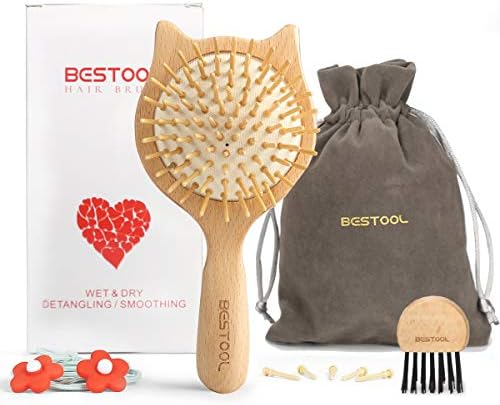 Bestool ヘアブラシ くし 木製 櫛 ヘアケア レディース こども パドルブラシ 高级 ブラシ コーム 頭皮マッサージ サラサラ 人気 かわいい 美髪ケア 静電気防止 薄毛改善 携帯便利 絡まない Otcon Com Br