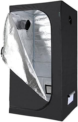 3'x3' IDAODAN Reflective 600D Mylar Hydroponic Grow Tent for Indoor Plant Growing 36"x36"x72"