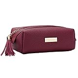 Makeup Bag for Purse, Small Makeup Pouch Cosmetic Bags Clutch Handy Organizer Pencil Case w/Tassel Zipper - 4 Colors for Choice