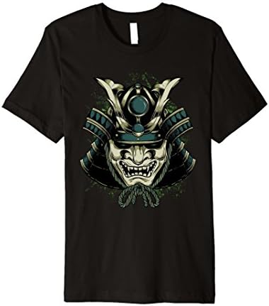 Mens Shogun Mask Samurai Bushi Buke Japanese Warrior T-Shirt Medium Black