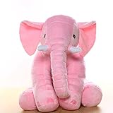 MorisMos Stuffed Elephant Plush Pillow Toy Pink 24 inch/60cm