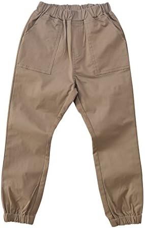 ARRIBADA Boys' Cotton Elastic Waist Cargo Pull-On Fashion Jogger Sweatpants