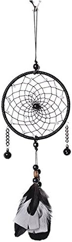 Emmix Dream Catcher for Home Decoration and Wall Decoration for Catching Good Dreams 5 inch wide (black feather Dream Catcher with Bells)