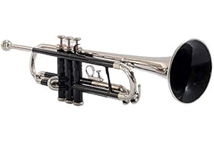 SM'SAI MUSICALS Trumpet Bb Pitch + Nickel Unique Black with Case and Mouthpiece