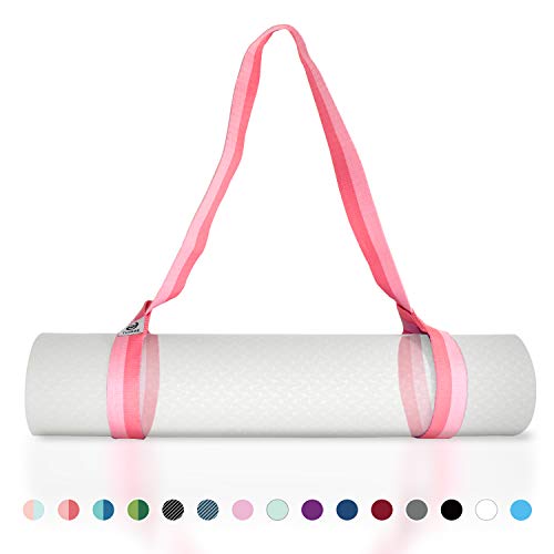 Tumaz Yoga Mat Strap, Adjustable Mat Carrier Sling & Stretching Strap with Thick, Durable and Comfy Delicate Texture, 64″ & 85″ Inches, Multiple Color Choices [Mat NOT Included]