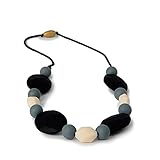 Chewbeads Tribeca Teething Necklace, 100% Safe Silicone - Black