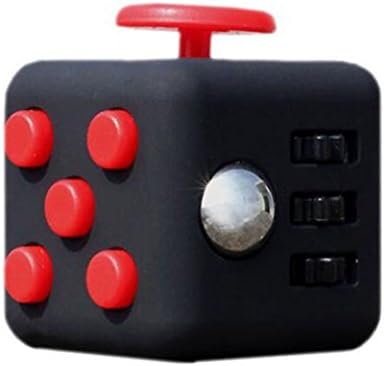 Stress Cube for Fidgeters! Relieve Stress, Anxiety, and Boredom all at your finger tips (Fidget Cube(All Colors), Black Red)