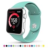 Apple Watch Replacement Band,Teslasz Soft Silicone Replacement Sports Wristbands Straps for Apple iWatch All Models (Mint Green 38 MM)