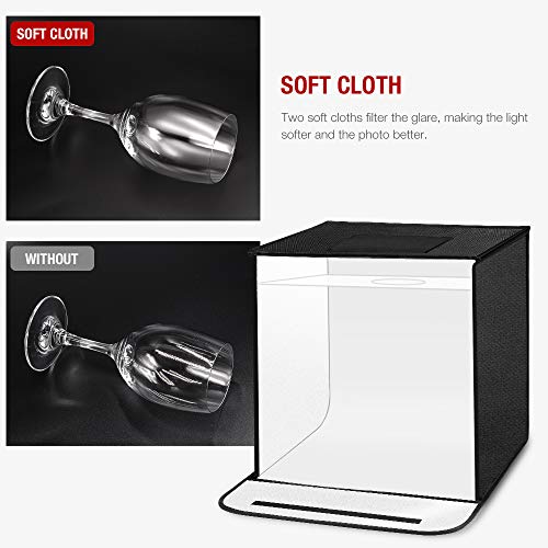TYCKA Photo Studio Box, 80x80x80cm /31.5x31.5x31.5 Inches Foldable Photography Studio Light Tent with 5500K LED Lights,3 Backdrops (Black, White, Beige) - Thumbnail 5