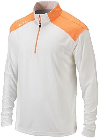 Columbia Golf Omni-Wick Top of Green 1/4 Zip (Large, White/Orange)