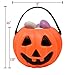 24 Halloween Mini Pumpkin Kettle Cups Trick Or Treats Plastic Buckets With Handles Goody Party Favors Supplies