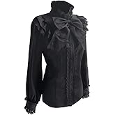 COMBACK Victorian Blouse Women’s Gothic Lolita Renaissance Shirt Vintage Long Sleeve Lotus Ruffle
