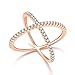 SOMEN TUNGSTEN 925 Sterling Silver Criss Cross Rings Rose Gold CZ Eternity Engagement Wedding Band Size 11