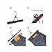 JS HANGER Wood Pants Hangers, 12 Pack Non Slip Wood Skirt Hangers, Smooth Finish Wood Jeans/Slack Hanger with 360° Swivel Hook, Retro Finish