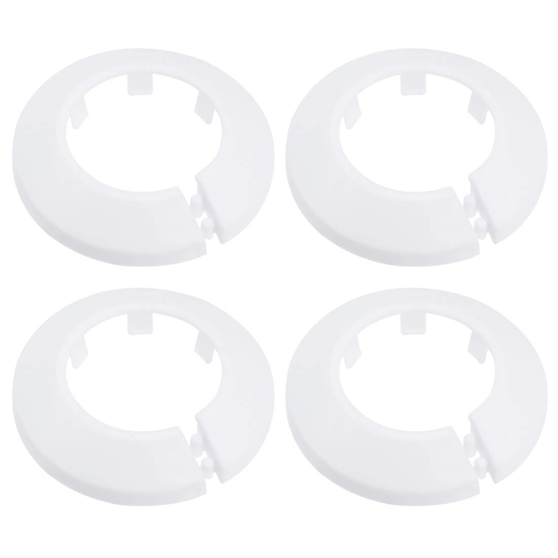 sourcing map 34-35mm Pipe Cover Decoration PP Plastic Water Pipe Escutcheon White 4pcs