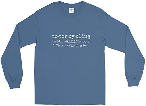 The Art of Getting Lost Motorcycling Long Sleeve Men's Tee, Front Only - Dark/White