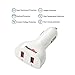 Quick Car Charger QC3.0 PowerMore Dual USB Port Fast Charge [QC2.0 Compatible]For Note5, S6 S7 Edge, LG G4, iPhone 6s/7 Plus, iPad (No Cable)